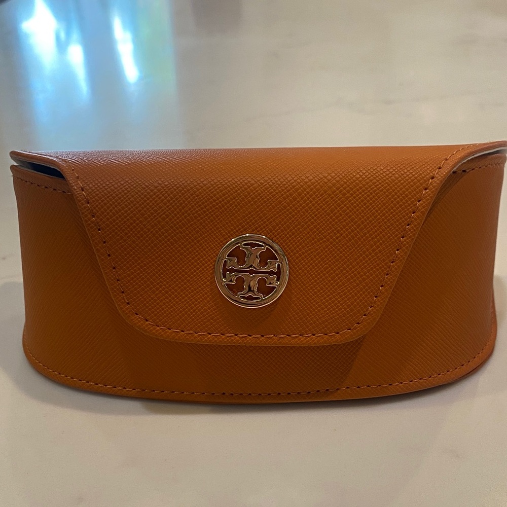 Tory Burch Orange Large Glasses Case